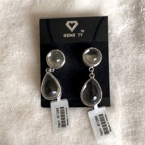 Beautiful Green Amethyst Silver Earrings